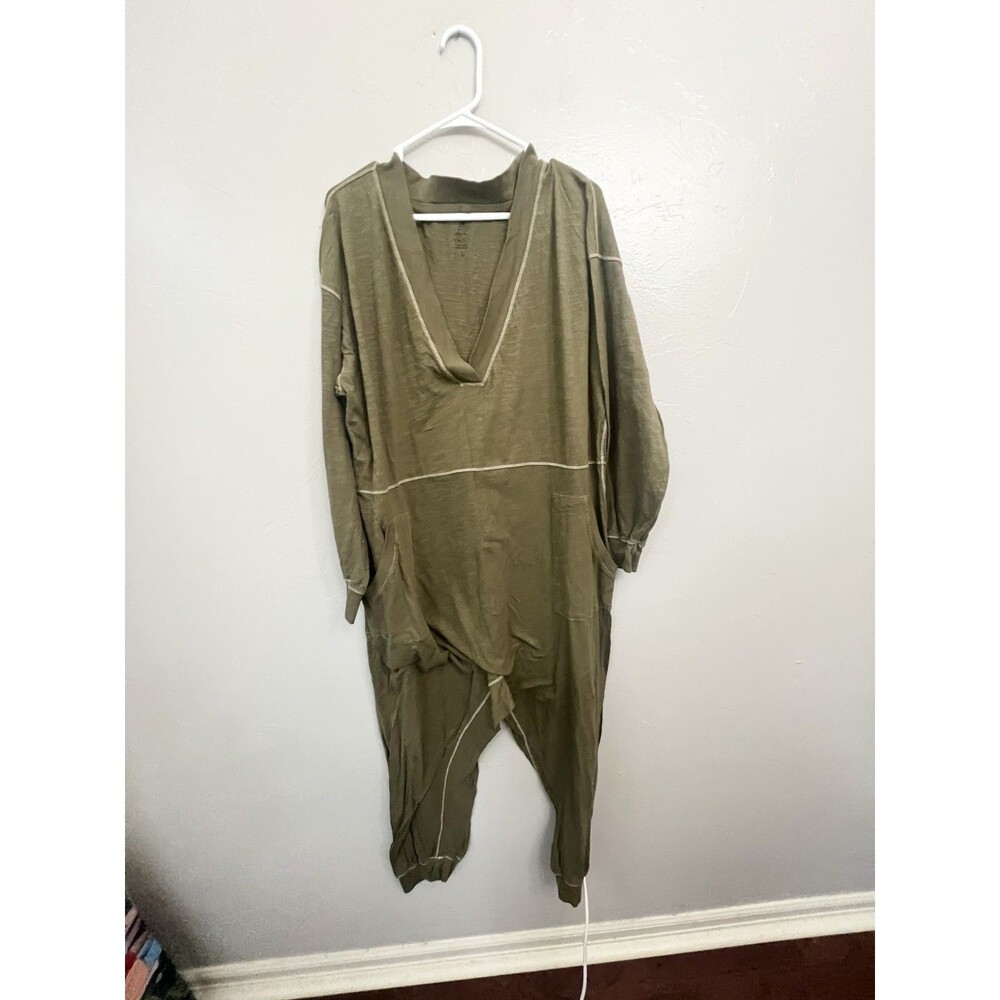 Natural Life Johnnie Jumpsuit Womens L Green Lounge Sleepwear Comfy One Piece - Picture 2 of 7